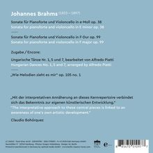 Johannes Brahms (1833-1897): Cellosonaten Nr.1 &amp; 2, CD