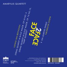 AMARYLLIS QUARTETT, FACE 2 FACE, LUDWIG VAN BEETHOVEN, RUDOLF KELTERBORN. Blaues Cover mit weißem und gelbem Text.