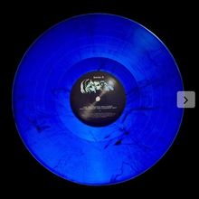 "Seite A", „Die schönsten Balladen“, blaue Schallplatte mit schwarzer Marmorierung und mittigem Label.