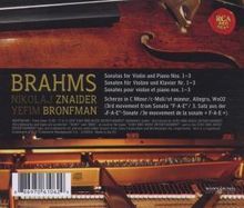 Johannes Brahms (1833-1897): Sonaten für Violine &amp; Klavier Nr.1-3, CD