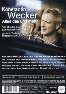 Konstantin Wecker: Alles das und mehr - Jubiläumskonzert, Circus Krone, 1.6.07, 2 DVDs