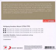 Wolfgang Amadeus Mozart (1756-1791): Violinkonzerte Nr.3-5, CD