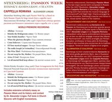 Maximilian Steinberg (1883-1964): Chorwerke "Passion Week (1923)", CD