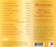 St. John Cantius Choir of Saint Cecilia Chicago - Miserere, CD