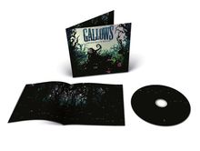 Text auf dem Cover: "Gallows, Orchestra of Wolves." Dunkles, waldartiges Motiv mit stilisierten Bäumen und Augen. CD-Design ähnlich.