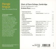 Clare College Choir Cambridge - Pange Lingua (Music for Corpus Christi), CD