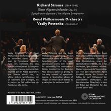Titel: Richard Strauss – Eine Alpensinfonie Op.64. Interpret: Royal Philharmonic Orchestra, Vasily Petrenko. Musiker auf der Bühne.