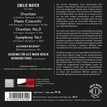 EMILIE MAYER (1812-1883), Oeuvre-Titel: Ouvertüre, Klavierkonzert, Ouverture No.3, Symphonie No.1. Logo unten rechts.