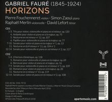 Gabriel Faure (1845-1924): Kammermusik - "Horizons I", 2 CDs