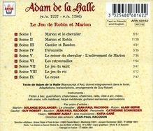 Adam de la Halle (1237-1286): Le Jeu de Robin et Marion, CD