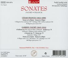 Cesar Franck (1822-1890): Sonate für Flöte &amp; Klavier, CD