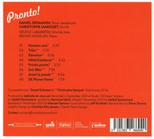 Daniel Erdmann &amp; Christophe Marguet: Pronto!, CD