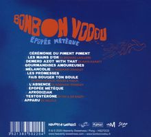 Die Worte "BONBON VODOU ÉPOPÉE MÉTÈQUE" stehen prominent oben. Darunter eine Liste von Liedtiteln und Künstlern.