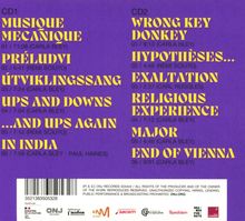 CD1: Musique Mécanique, Préludvi. CD2: Wrong Key Donkey, Hypothèses... Gelber Text auf lila Hintergrund.