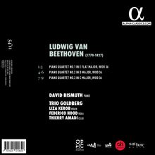 Ludwig van Beethoven, Klavierquartette Nr. 1-3, David Bismuth, Trio Goldberg. Logos unten.