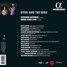 "BYRD AND THE BIRD" oben. Links Bild von zwei Musikern. Rechts "Alpha Classics"-Logo. Liste von Musikstücken und Komponisten.