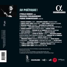 "So Poétique!" Cyrille Dubois, Brussels Philharmonic und Pierre Dumoussaud. Liste von Musikstücken und Künstlern. Oben rechts Logo.