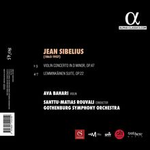 JEAN SIBELIUS, Ava Bahari, Santtu-Matias Rouvali, Gothenburg Symphony Orchestra. Schwarzer Hintergrund, Logos unten.