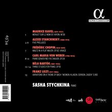 Texte: Maurice Ravel, Alexei Stanchinsky, Frédéric Chopin, Carl Maria von Weber, Béla Bartók, Franz Liszt. Logo oben rechts.