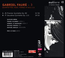 Gabriel Faure (1845-1924): Kammermusik 3 - Klavierquintette, CD
