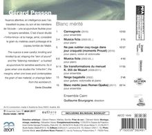 Gerard Pesson (geb. 1958): Blanc merite für Ensemble, CD