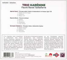 Trio Karenine - Faure / Ravel / Tailleferre, CD