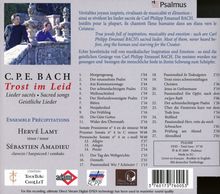 Carl Philipp Emanuel Bach (1714-1788): Geistliche Lieder "Trost im Leid", CD