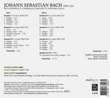 Johann Sebastian Bach (1685-1750): Sonaten für Violine &amp; Cembalo BWV 1014-1017, 2 CDs