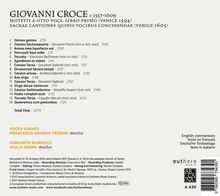 Giovanni Croce (1557-1609): Motetti a otto voci Libro I (Venedig 1594), CD