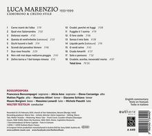 Luca Marenzio (1553-1599): Madrigale "L'Amoroso &amp; Crudo Stile", CD