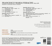 Francesco Maria Veracini (1690-1768): Sonaten für Violine &amp; Bc, CD