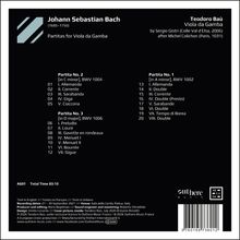 "Johann Sebastian Bach, Partitas for Viola da Gamba," Teodoro Baù. Stücke von Partita No. 2-3 BWV 1004-1006, Aufnahmedaten 2021.