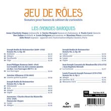 "Jeu de Rôles" in großer Schrift. Darunter Musikstücke von Boismortier, Rameau, Albanese u.a., mit Zeitangaben. Paraty-Label unten.