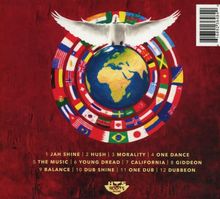1 JAH SHINE | 2 HUSH | 3 MORALITY | 4 ONE DANCE | 5 THE MUSIC. Eine Taube fliegt über einer Weltkugel, umgeben von Flaggen.