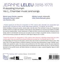 Jeanne Leleu (1898-1979): Werke Vol. 1 "Une Consecration eclatante" - Kammermusik &amp; Lieder, CD