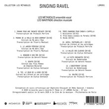 "SINGING RAVEL, LES MÉTABOLES ensemble vocal, LÉO WARYNSKI direction musicale. Collection Les Métaboles, LBM091."