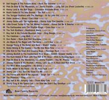 Liste von Songs und Interpreten, z.B. "Dell Vaughn & The Fortune Aires – Rock The Universe". Im Hintergrund ein abstraktes Muster.