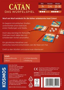 "Catan: Das Würfelspiel", starte Abenteuer mit Rohstoffen, Siedlungen, Städten. Inhalt: Würfel, Bleistifte, Block, Anleitung.