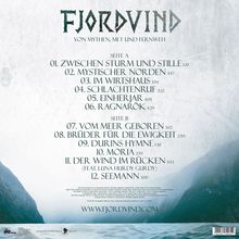 "FJORDVIND - VON MYTHEN, MET UND FERNWEH. Web: www.fjordvind.com. Liste von Songs auf Seite A und B."