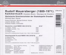 Rudolf Mauersberger (1889-1971): Streichquartett fis-moll RMWV 449, CD