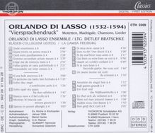 Orlando di Lasso (Lassus) (1532-1594): Chansons,Madrigale,Lieder,Motetten - "Viersprachendruck", CD