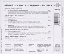 Mühlhäuser Staats-,Fest- &amp; Ratsmusiken, CD