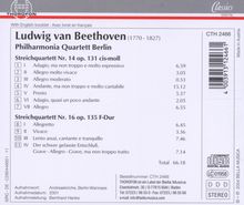 Ludwig van Beethoven (1770-1827): Streichquartette Nr.14 &amp; 16, CD