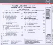 Harald Genzmer (1909-2007): Werke für Flöte, Viola &amp; Harfe, CD