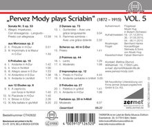 Pervez Mody plays Alexander Scriabin Vol.5, CD