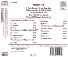 Wolfgang Amadeus Mozart (1756-1791): Divertimenti KV 136-138,205, CD