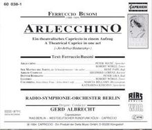 Ferruccio Busoni (1866-1924): Arlecchino (Oper in 1 Akt), CD