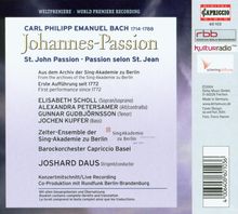 Carl Philipp Emanuel Bach (1714-1788): Johannes-Passion H.785, 2 CDs