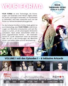 YOUR FORMA ist eine Technologie, die Erinnerungen digital erfasst. Regie: Takaharu Ozaki. Anime-Bilder, helles Design.