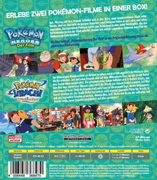 Erlebe zwei Pokémon-Filme: "Pokémon Heroes" und "Pokémon Jirachi: Wishmaker" mit Ash und Freunden.